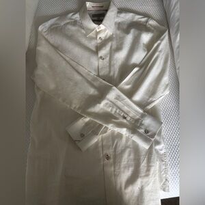 Ted Baker Men's Cream-White Dress Shirt with Subtle Jacquard